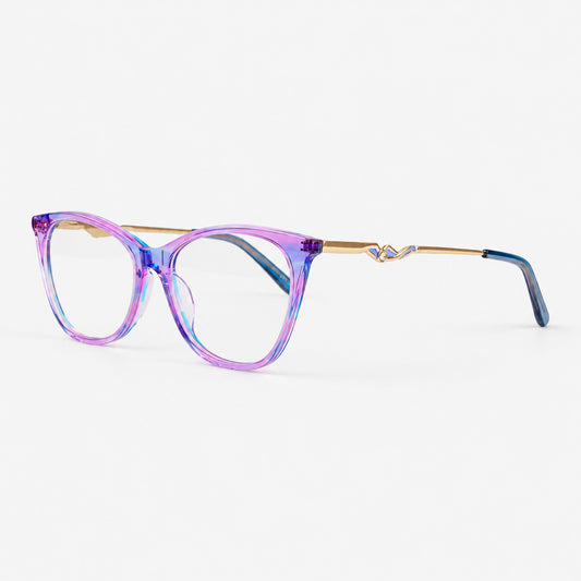 Gafas agatadas degradé morado y azul con varillas metálicas doradas Piclek