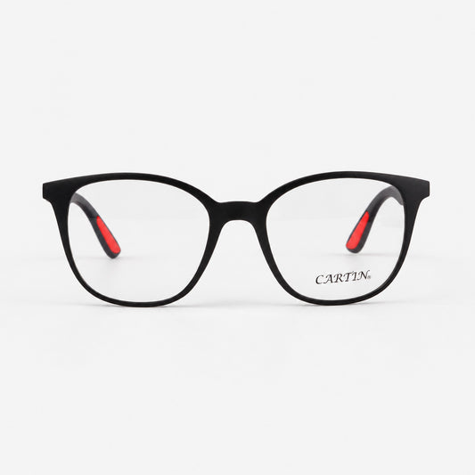 Montura oftalmica base negra con detalles rojos para gafas clip on Piclek