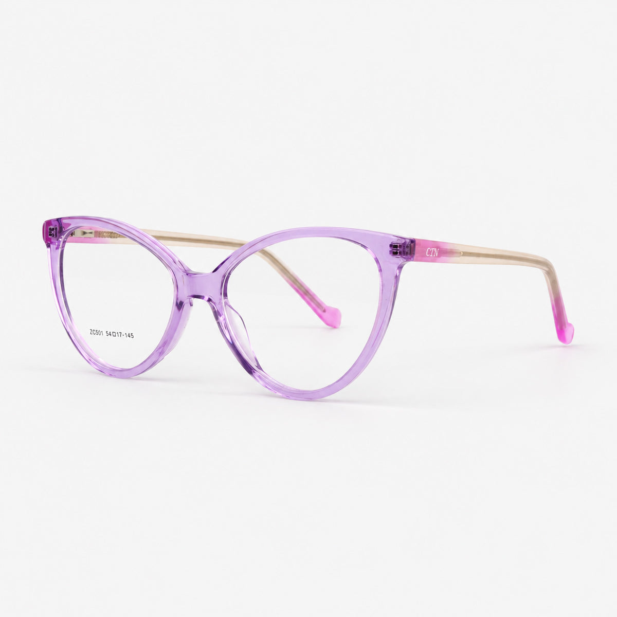 Gafas de mujer cat eye acetato lila translucido Piclek