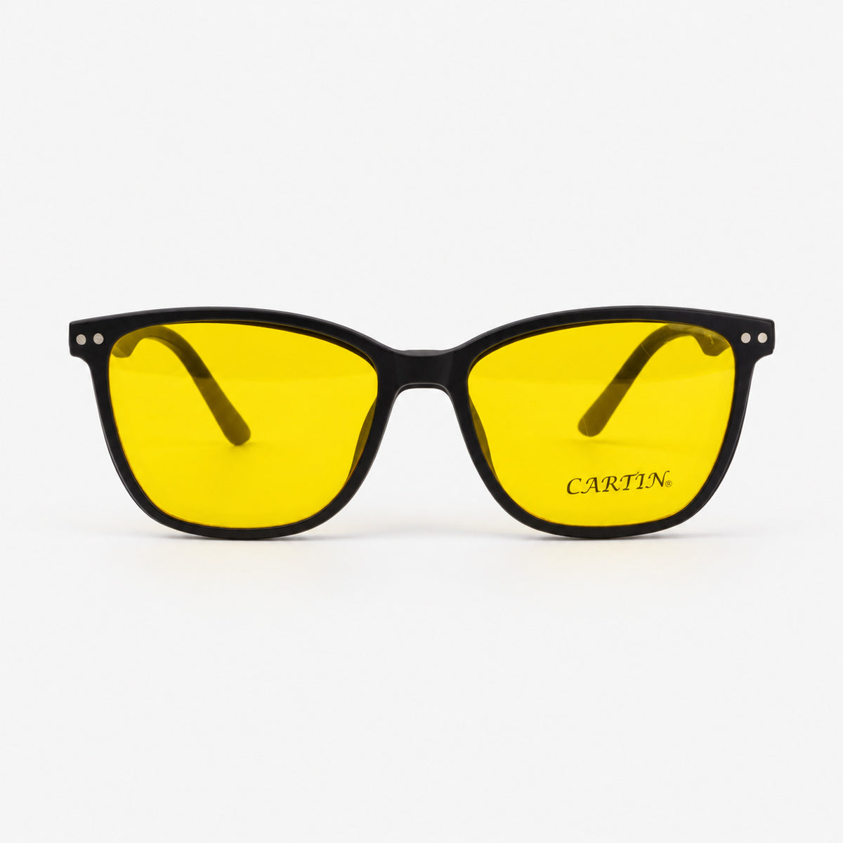 Gafas clip on con lente amarillo vision nocturna instalado Piclek