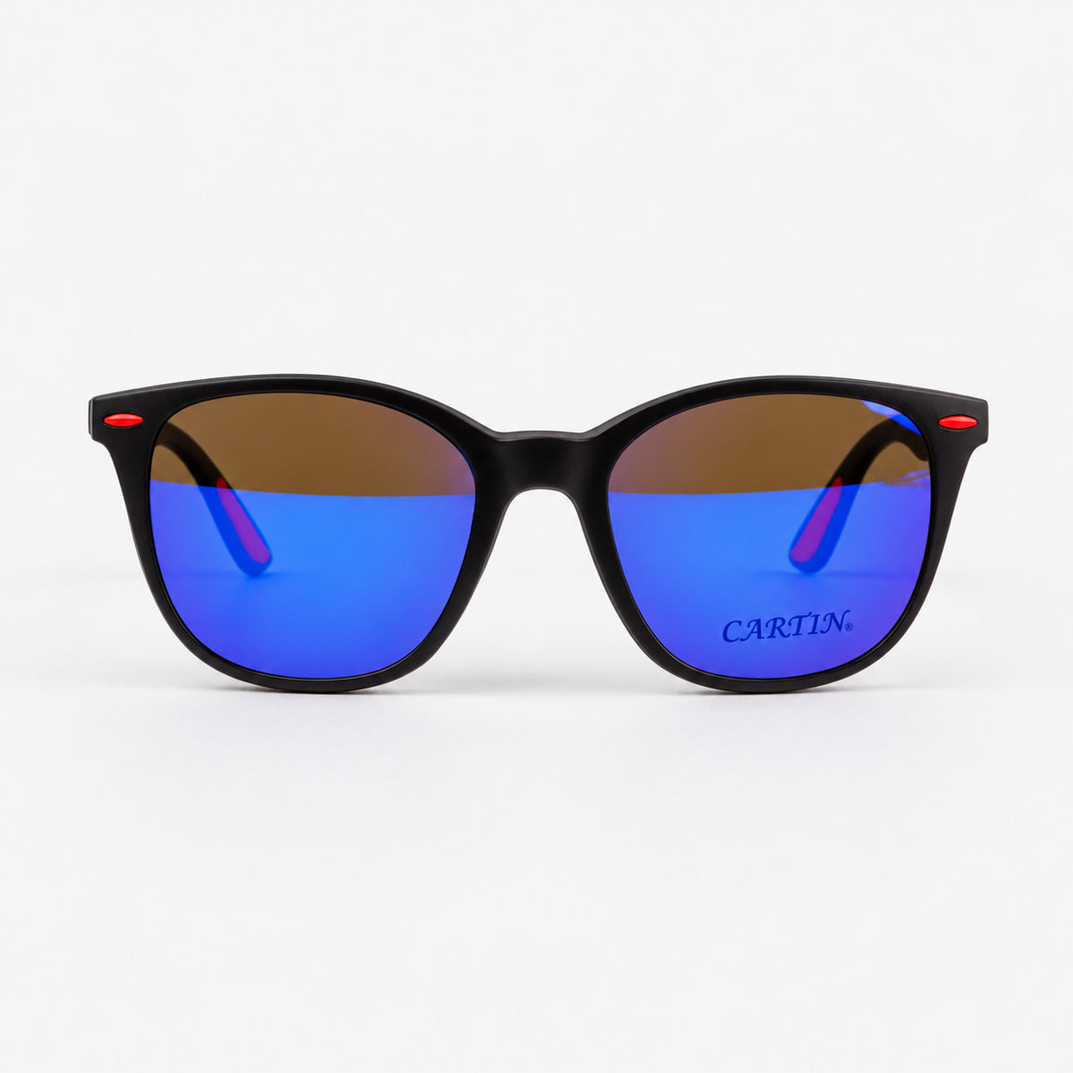 Gafas clip on con lente magnetico azul espejado instalado Piclek