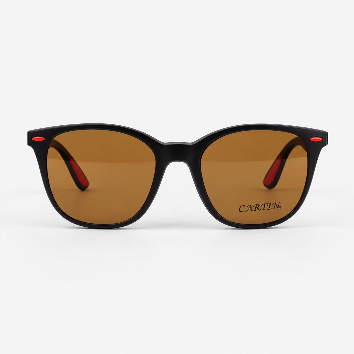 Gafas clip on con lente magnetico cafe ambar instalado Piclek