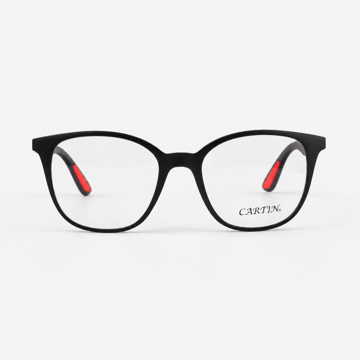 Montura oftalmica base negra con detalles rojos para gafas clip on Piclek