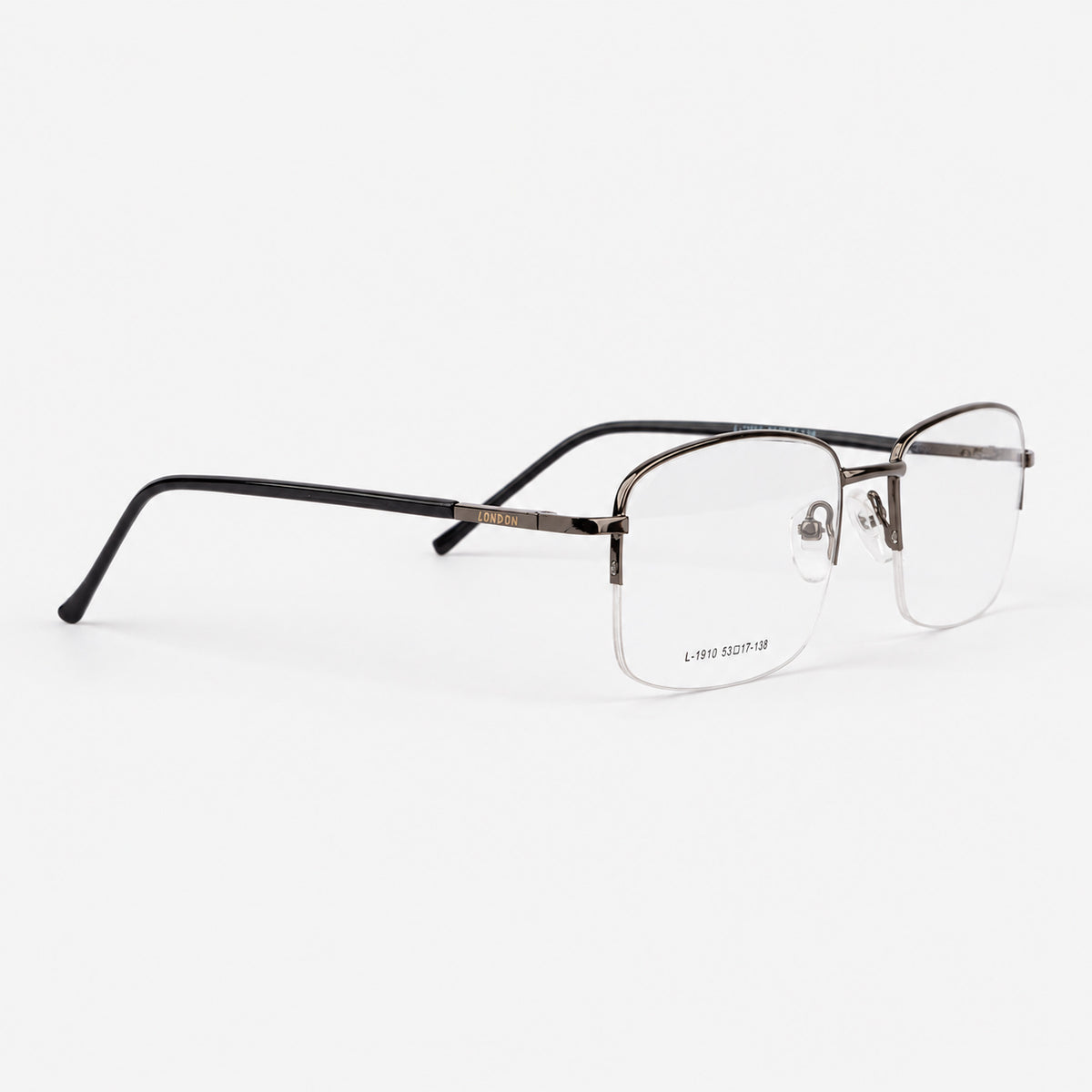 Gafas rectangulares semi al aire ejecutivas gris plomo para hombre Piclek