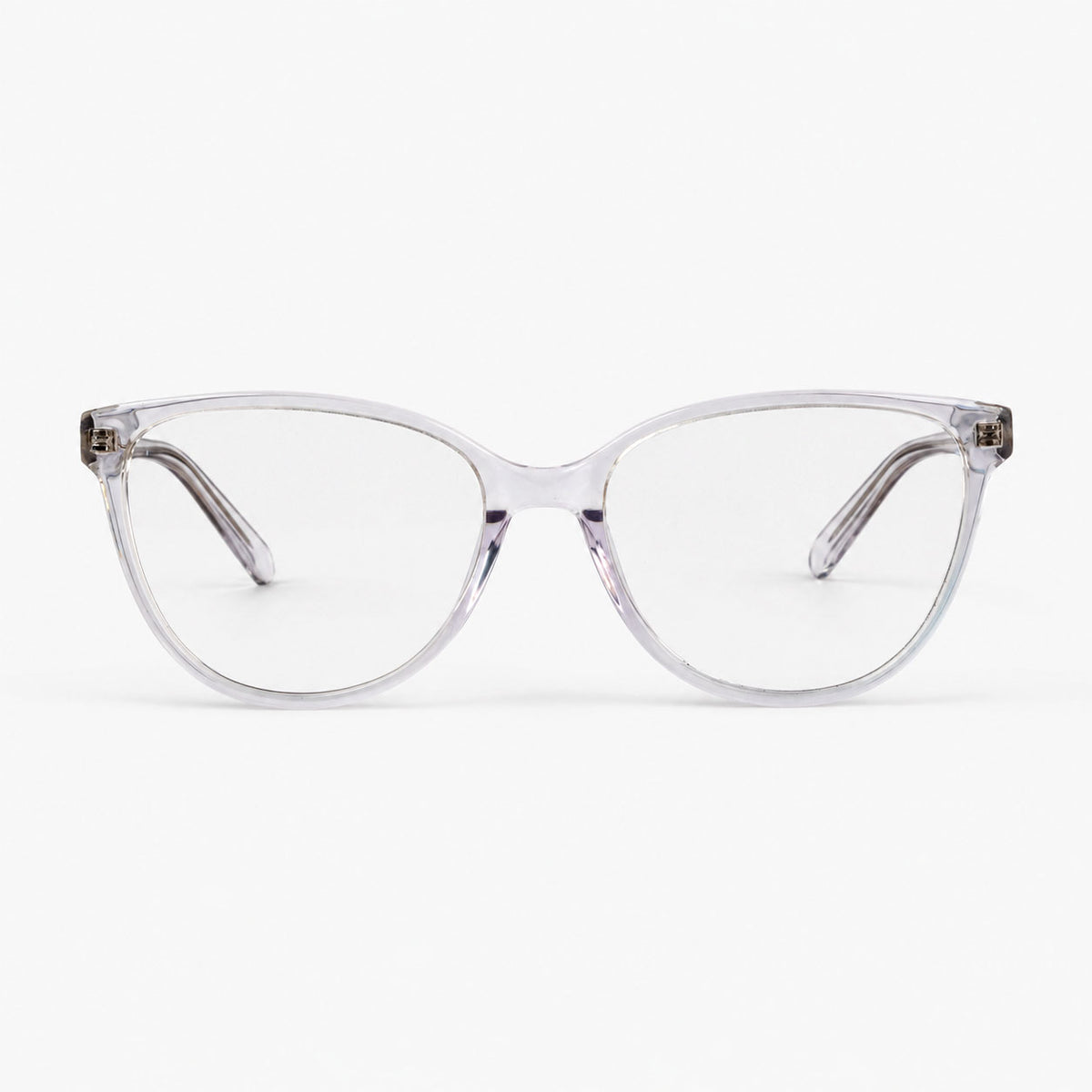 Montura oftalmica Cat Eye para mujer en acetato transparente vista frontal Piclek