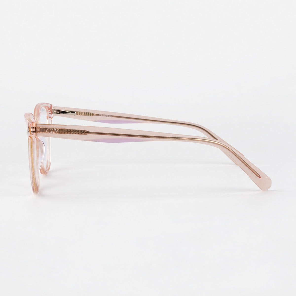 Perfil de montura rosa mostrando varilla con nucleo lila claro Piclek